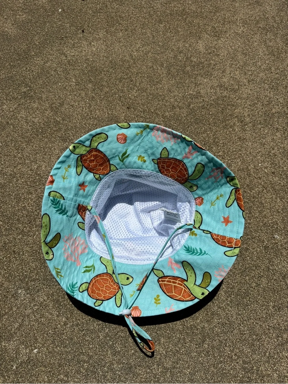 Nougmok, Aqua, Turtle Print, Sun Bucket Hat, Size 18-24 Months